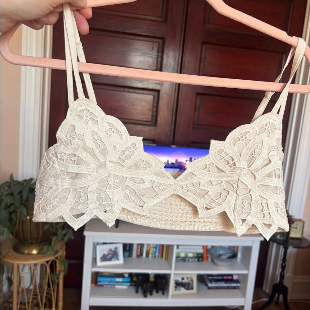 Free People Intricate Lace Bralette in Cream